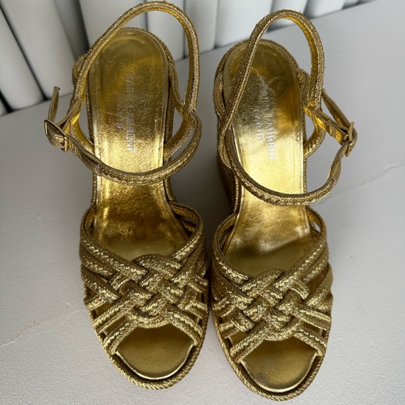 Saint Laurent size 8US Gold platform Sandals like New - Picture 4 of 8